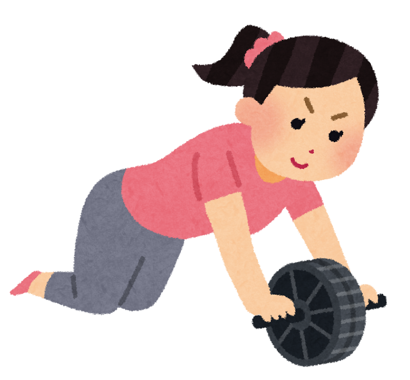 アブローラーを使用して筋トレしている人の画像